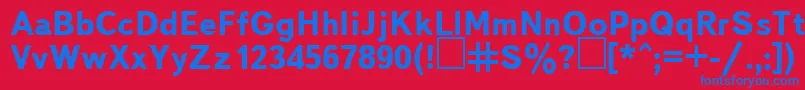 UkBukvarnayaBold Font – Blue Fonts on Red Background