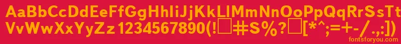 UkBukvarnayaBold Font – Orange Fonts on Red Background