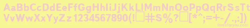 UkBukvarnayaBold Font – Pink Fonts on Yellow Background