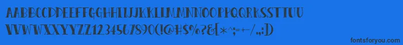フォントBmdPeasCarrots – 黒い文字の青い背景
