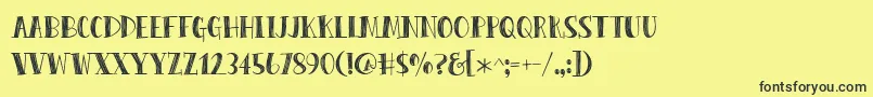 BmdPeasCarrots Font – Black Fonts on Yellow Background