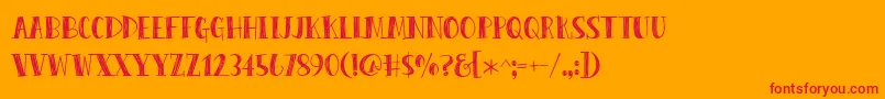 BmdPeasCarrots Font – Red Fonts on Orange Background