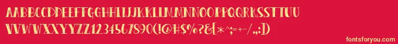 BmdPeasCarrots Font – Yellow Fonts on Red Background