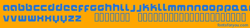 Naxalite-Schriftart – Blaue Schriften auf orangefarbenem Hintergrund
