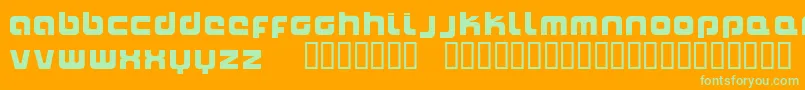 Naxalite-Schriftart – Grüne Schriften auf orangefarbenem Hintergrund