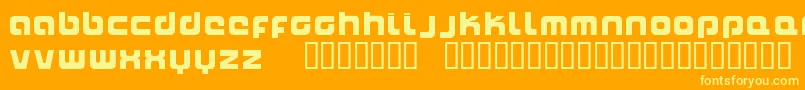 Naxalite-Schriftart – Gelbe Schriften auf orangefarbenem Hintergrund