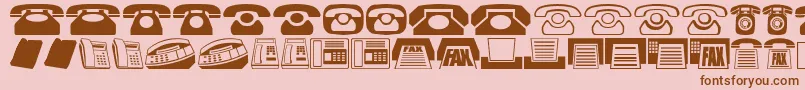 Phones Font – Brown Fonts on Pink Background