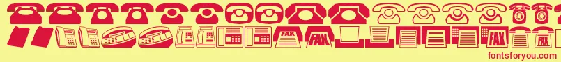 Phones Font – Red Fonts on Yellow Background