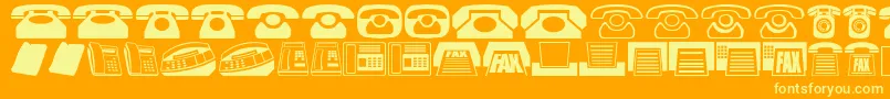 Phones Font – Yellow Fonts on Orange Background