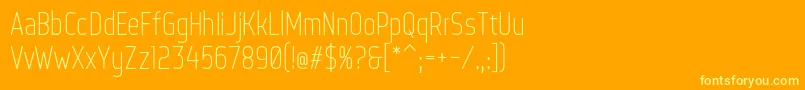 WebServeroff-Schriftart – Gelbe Schriften auf orangefarbenem Hintergrund