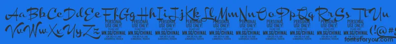 ChinalboldPersonalUse Font – Black Fonts on Blue Background