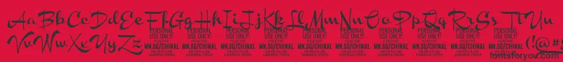 フォントChinalboldPersonalUse – 赤い背景に黒い文字