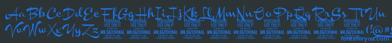 ChinalboldPersonalUse Font – Blue Fonts on Black Background