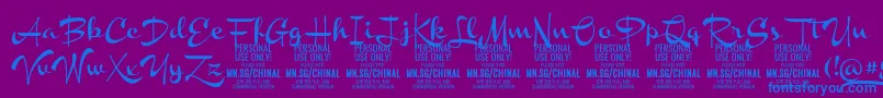 ChinalboldPersonalUse Font – Blue Fonts on Purple Background