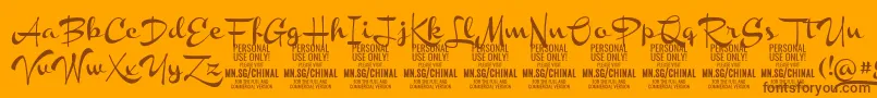 ChinalboldPersonalUse Font – Brown Fonts on Orange Background