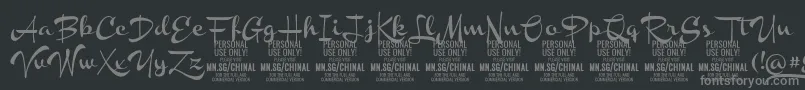 ChinalboldPersonalUse Font – Gray Fonts on Black Background