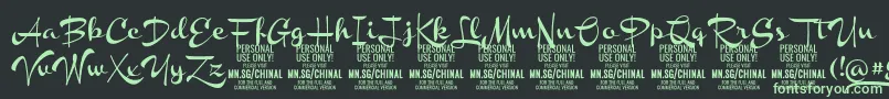 ChinalboldPersonalUse Font – Green Fonts on Black Background