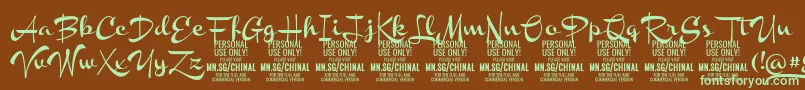 ChinalboldPersonalUse Font – Green Fonts on Brown Background