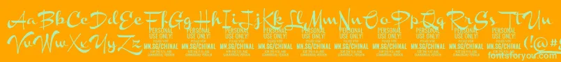 ChinalboldPersonalUse Font – Green Fonts on Orange Background