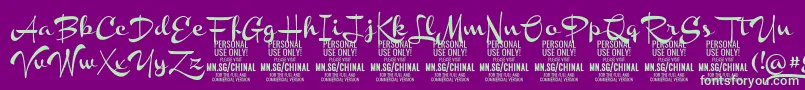 ChinalboldPersonalUse Font – Green Fonts on Purple Background