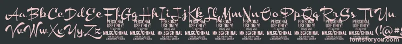 ChinalboldPersonalUse Font – Pink Fonts on Black Background