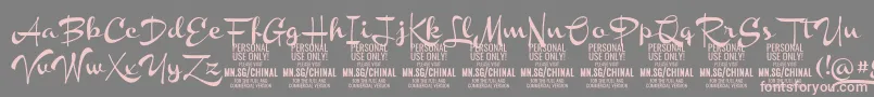Fonte ChinalboldPersonalUse – fontes rosa em um fundo cinza