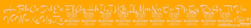 ChinalboldPersonalUse Font – Pink Fonts on Orange Background