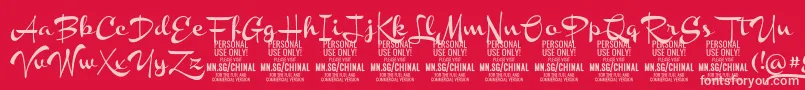 ChinalboldPersonalUse Font – Pink Fonts on Red Background