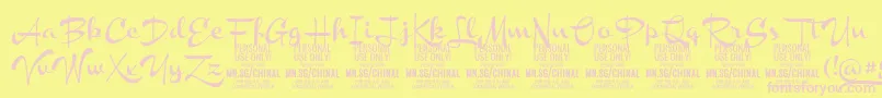 フォントChinalboldPersonalUse – ピンクのフォント、黄色の背景