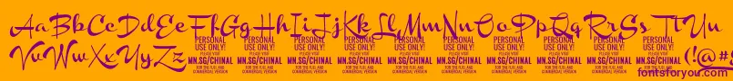 ChinalboldPersonalUse Font – Purple Fonts on Orange Background
