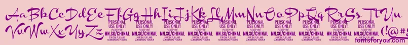 ChinalboldPersonalUse Font – Purple Fonts on Pink Background