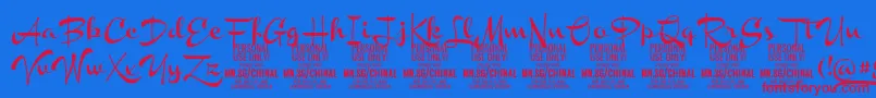 ChinalboldPersonalUse Font – Red Fonts on Blue Background