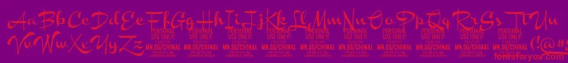 ChinalboldPersonalUse Font – Red Fonts on Purple Background