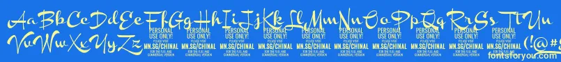 ChinalboldPersonalUse Font – Yellow Fonts on Blue Background