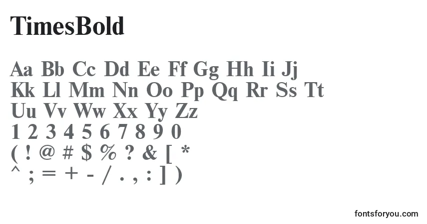 TimesBoldフォント–アルファベット、数字、特殊文字