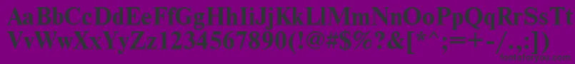 TimesBold-fontti – mustat fontit violetilla taustalla