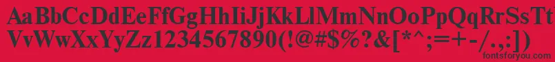 TimesBold Font – Black Fonts on Red Background