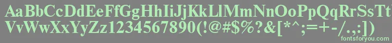 TimesBold Font – Green Fonts on Gray Background