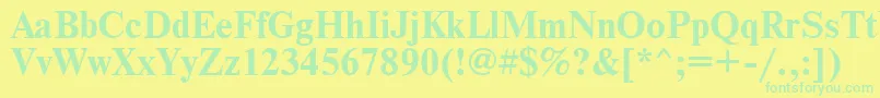 TimesBold Font – Green Fonts on Yellow Background