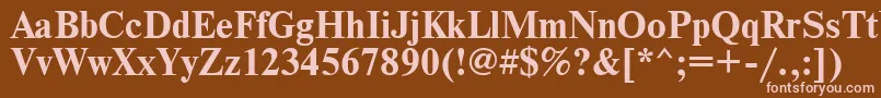 TimesBold Font – Pink Fonts on Brown Background