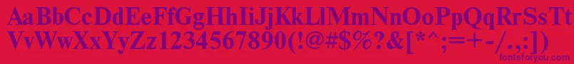 TimesBold Font – Purple Fonts on Red Background