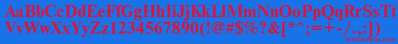 TimesBold Font – Red Fonts on Blue Background