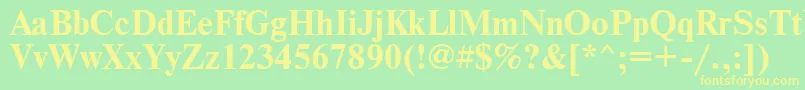 TimesBold Font – Yellow Fonts on Green Background