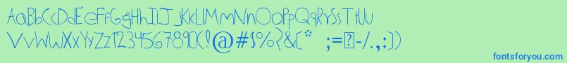 AldoDattoli Font – Blue Fonts on Green Background