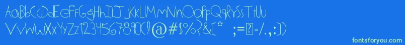 AldoDattoli Font – Green Fonts on Blue Background