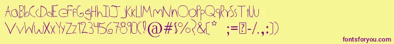 AldoDattoli Font – Purple Fonts on Yellow Background