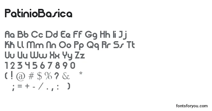 Fuente PatinioBasica - alfabeto, números, caracteres especiales