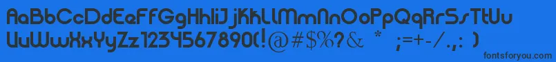 PatinioBasica Font – Black Fonts on Blue Background