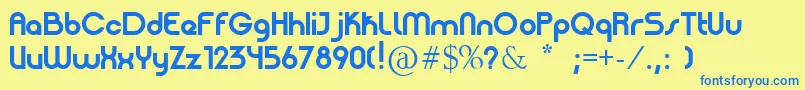 PatinioBasica Font – Blue Fonts on Yellow Background