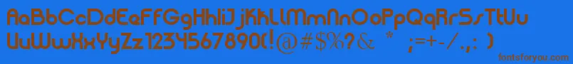 PatinioBasica Font – Brown Fonts on Blue Background